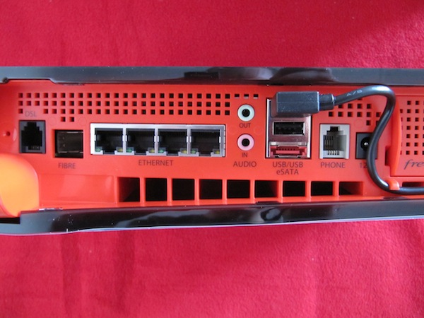 Sockets on the back of the Freebox Server